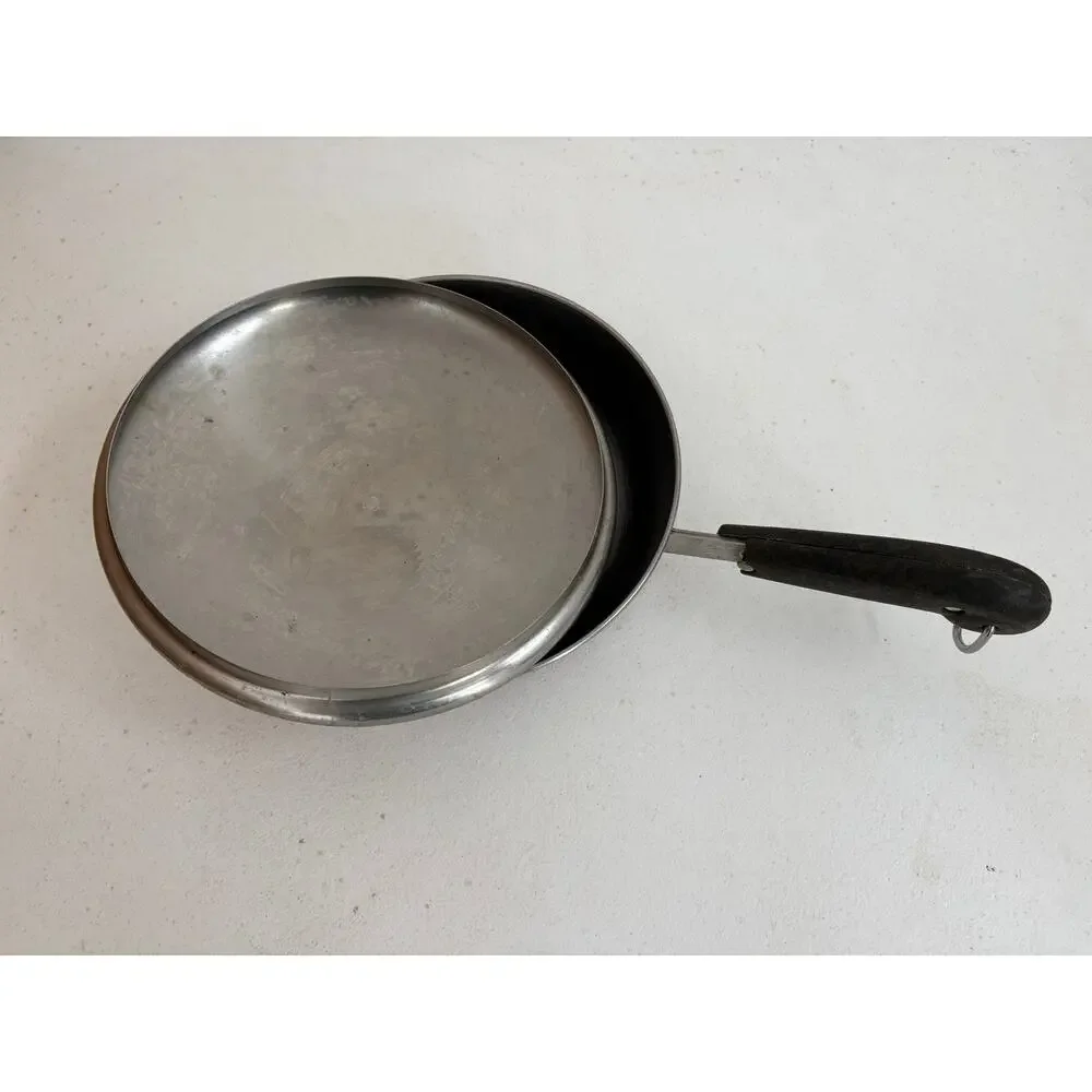 Vintage Revere Ware riverside CA 1801 copper clad frying pan with lid
